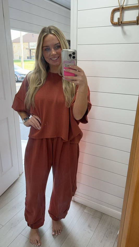 Round Neck Top w/Pant Set