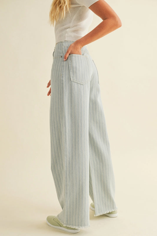 Striped Denim Pants