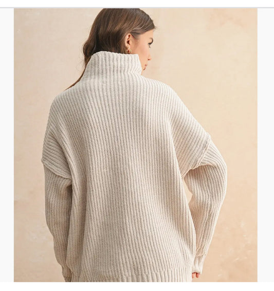 Chenille High Neck Sweater