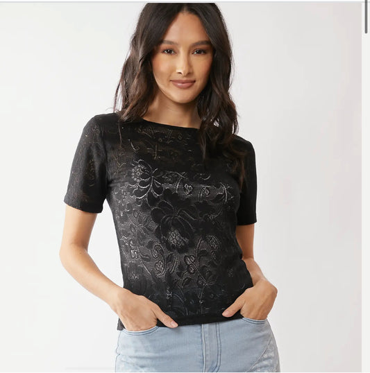 Stretch Lace Mesh Shirt