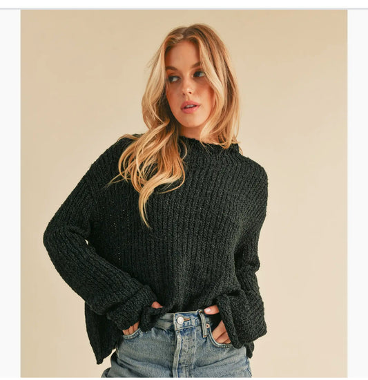 Cropped Mock Neck Irma Knit Sweater
