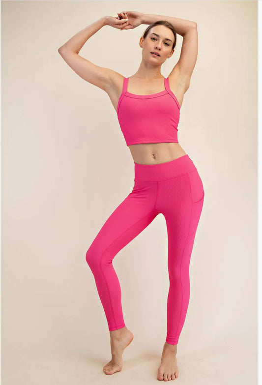 Ribbed Yoga Pants w/ pockets