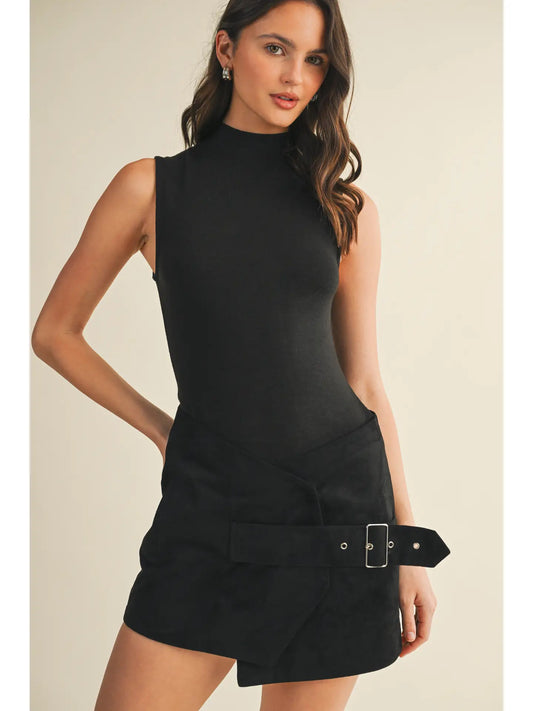 High Neck Belted Skort