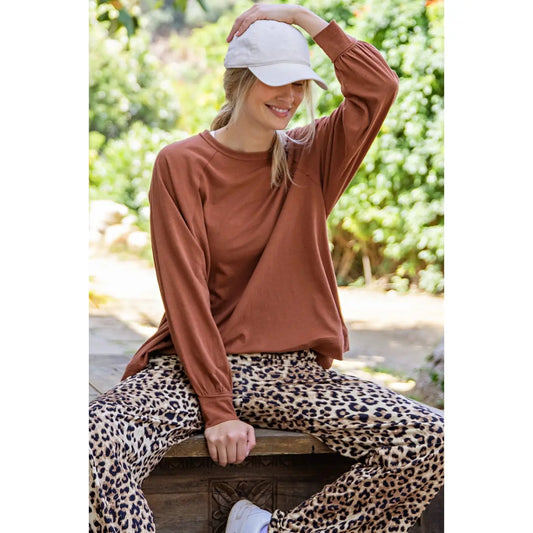Cotton Slub Long Sleeve Top