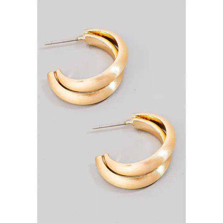 Layered Brushed Metallic Hoops
