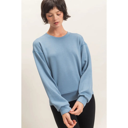 Dusty Blue Crew Neck Sweatshirt