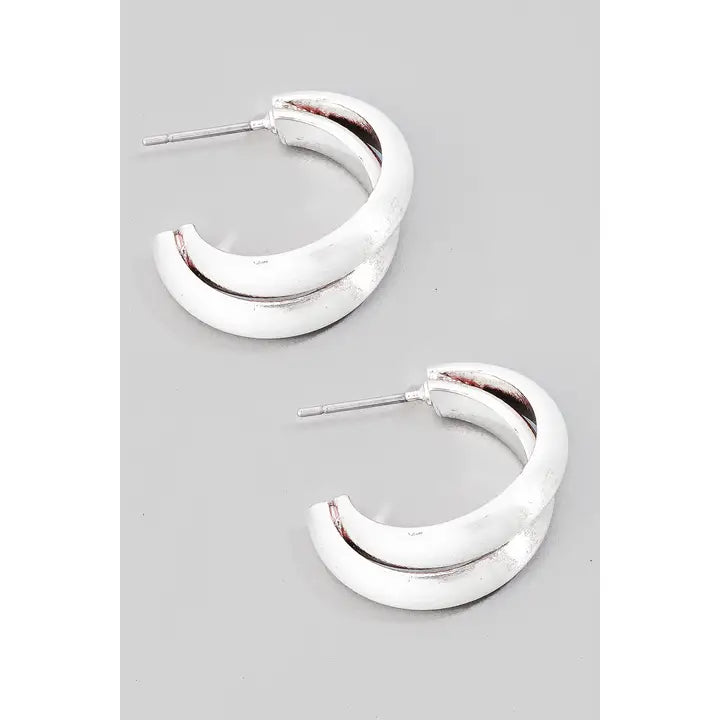 Layered Brushed Metallic Hoops