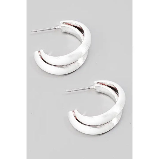 Layered Brushed Metallic Hoops