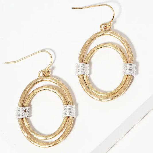 Double Round Drop Earrings