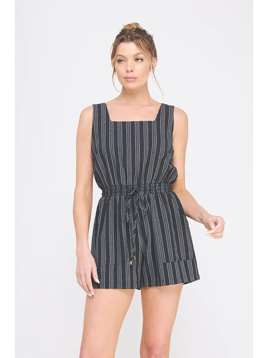 Linen Striped Romper